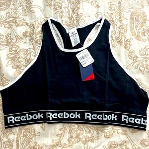 Reebok Women’s 4X/26-28W Linear Logo Bralette Black NWT